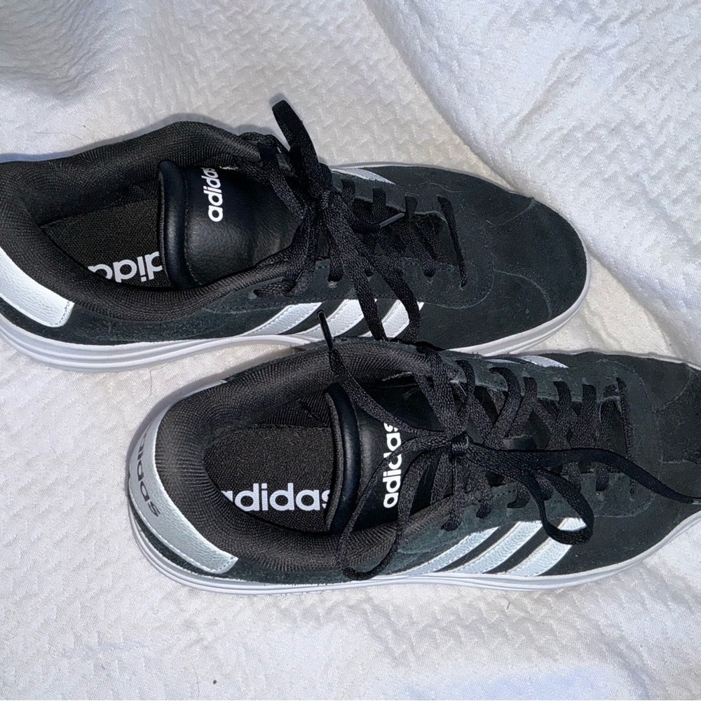 Adidas Women's VL Court Bold platform black suede sneakers - Picture 3 of 6